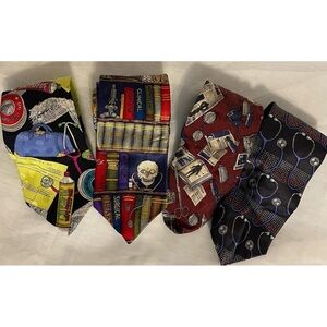 Ties 100% Silk Medical Theme Bundle Set Of 4